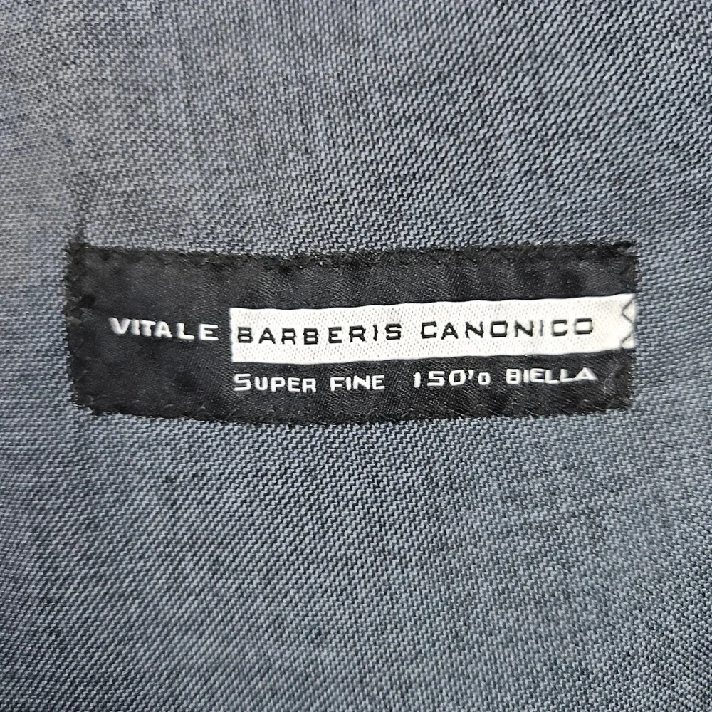Bianco Berioni Vitale Barberis Canonico Blue/Gry 2-Pc Wool/Silk 44L 39x29.5 FLAW